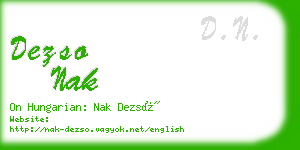 dezso nak business card